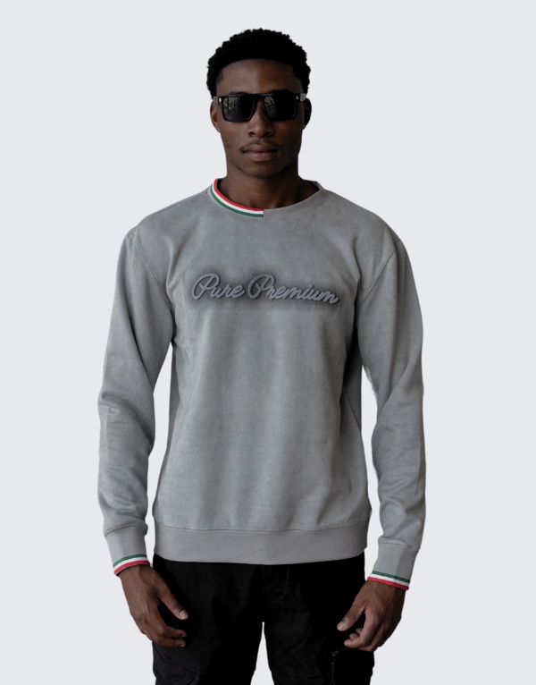Pure Premium Evaan Sweater In Grey Men