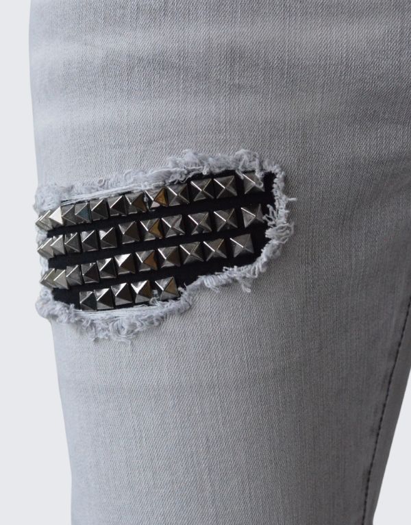 Pure Premium Diablo Jeans In Light Grey For Men