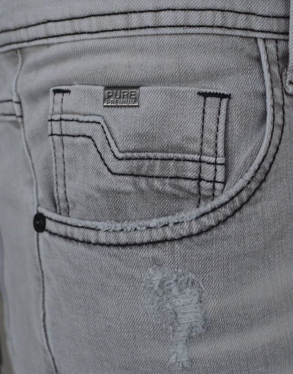 Pure Premium Diablo Jeans In Light Grey For Men