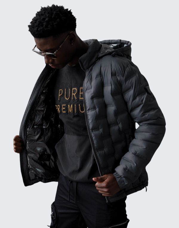 Pure Premium Flight Jacket In Grey For Men