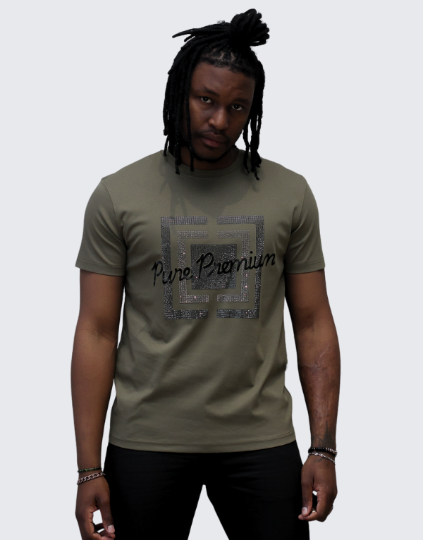 Pure Premium Grazie T-Shirt In Military Men
