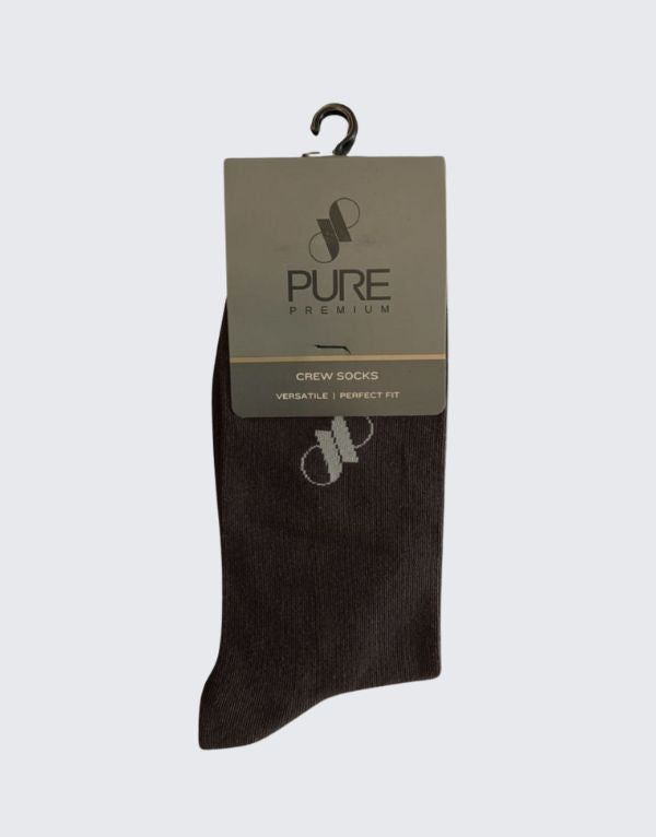 Pure Premium Long Socks In Dark Brown