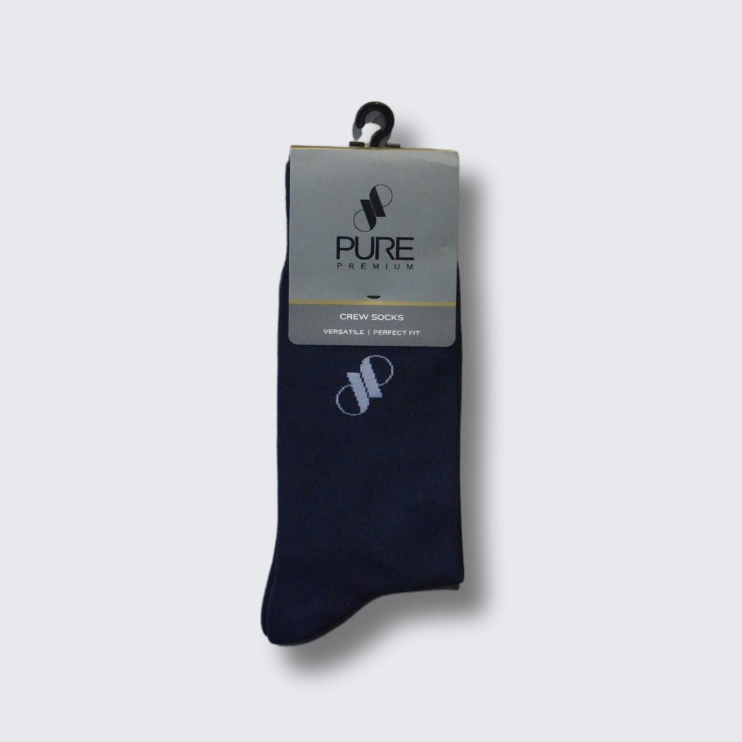 Pure Premium Long Socks In Navy