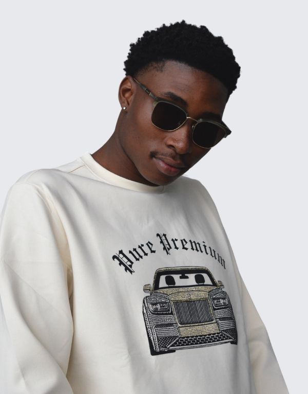 Pure Premium Rico Sweater In Ecru Men