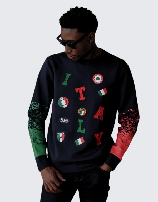 Pure Premium Brescia Sweater In Navy For Men