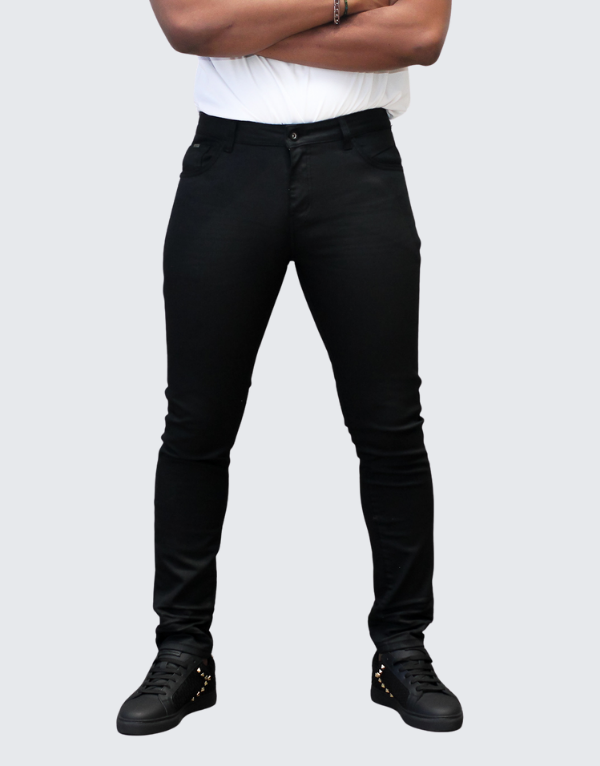 Pure Premium Ginetti Waxed Jeans In Black