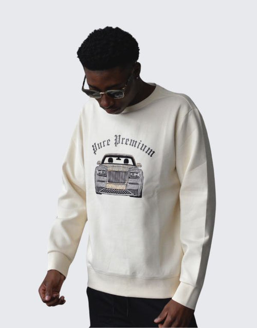 Pure Premium Rico Sweater In Ecru Men