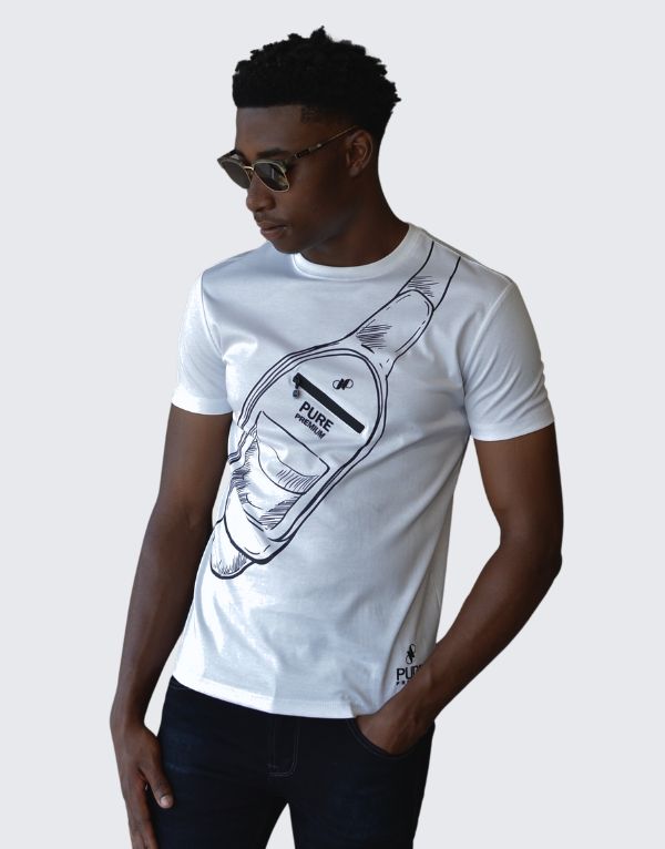 Pure Premium Sling T-Shirt In White

